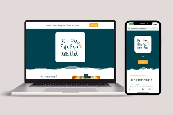 Site internet Les p'tits pieds dans l'eau. Christelle Hachet Photographe et Creation Site Internet Vannes Morbihan