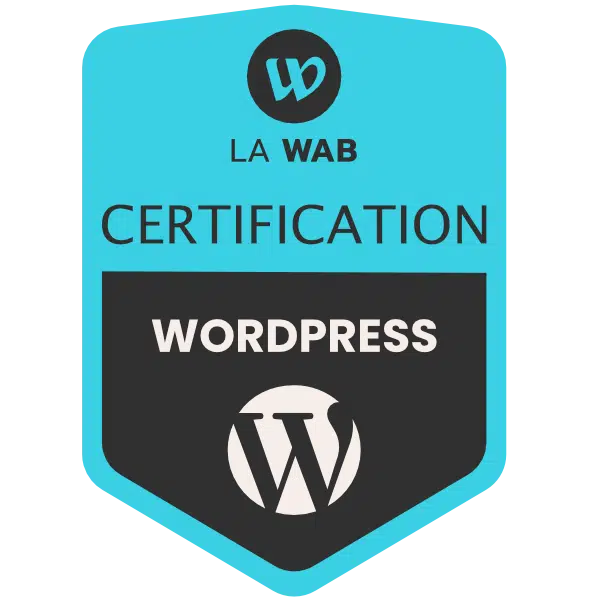 Badge la Wab Certification WordPress - Christelle Hachet Création site internet à Vannes - Morbihan - Bretagne 